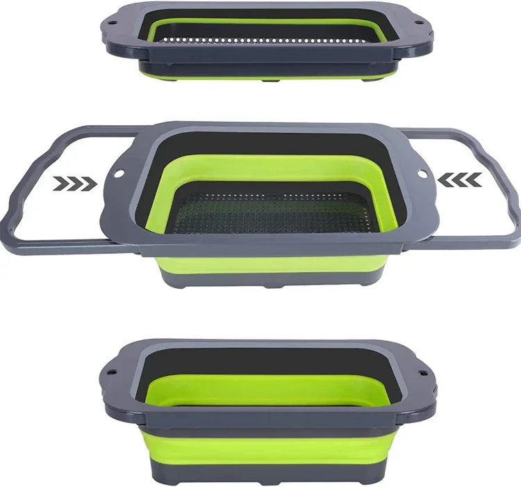 7QT Collapsible Colander Strainer Expandable Over the Sink Colander Foldable Large Colander Basket to Wash Vegetable Fruit YY128 - Luvia