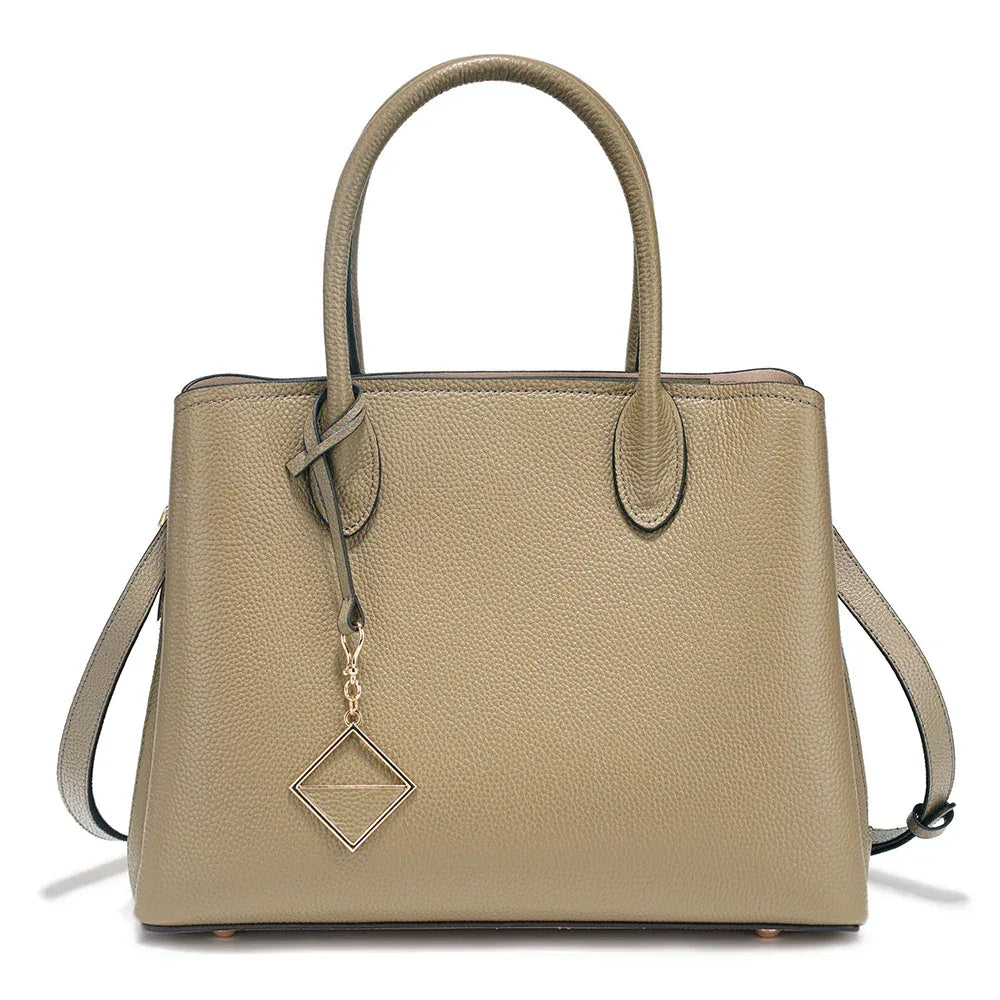 Zency Women's Genuine Leather Large Shopper Bag Designer Shoulder Bags Handbag Bucket Crossbody 2025 leather Top Handles Bags - Luvia