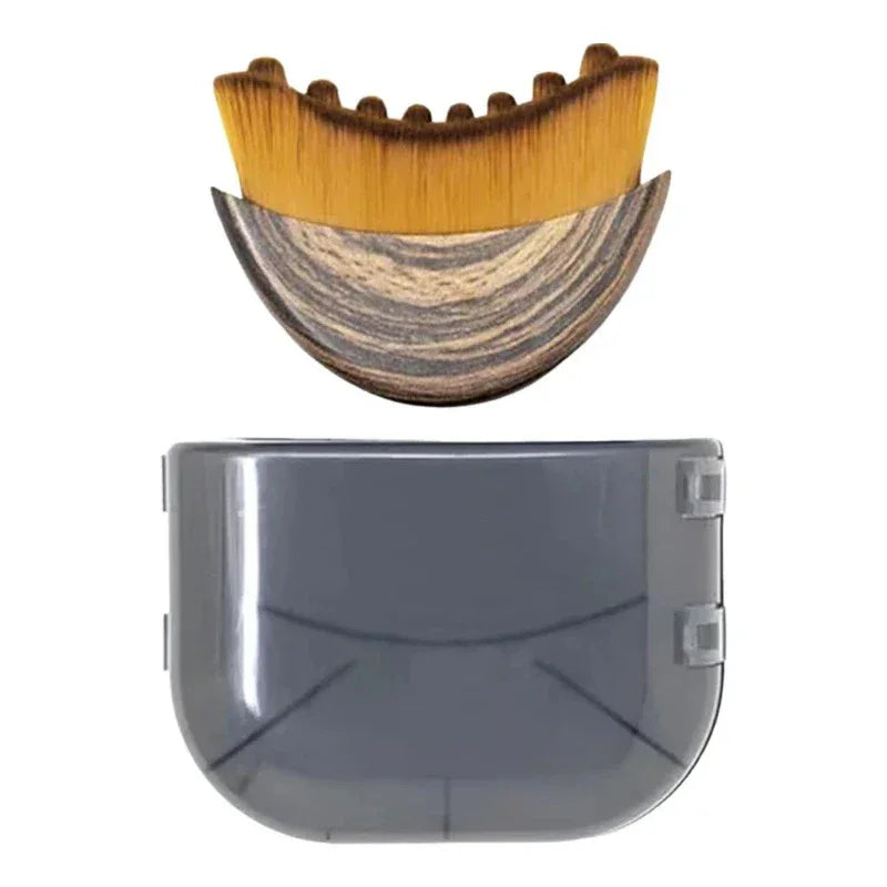 Portable Dry Facial Brush Soft Bristles Contoured Lymphatic Massage Tool Face Sculpting Device Home Spa Gentle Exfoliation Brush - Luvia