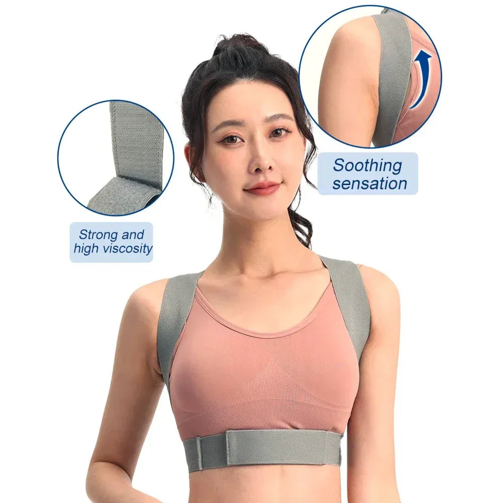 Posture Corrector Easy Wearing Concealed Back Brace with Adjustable Belt, Breathable Back Straightener for Improving Hunchback - Luvia