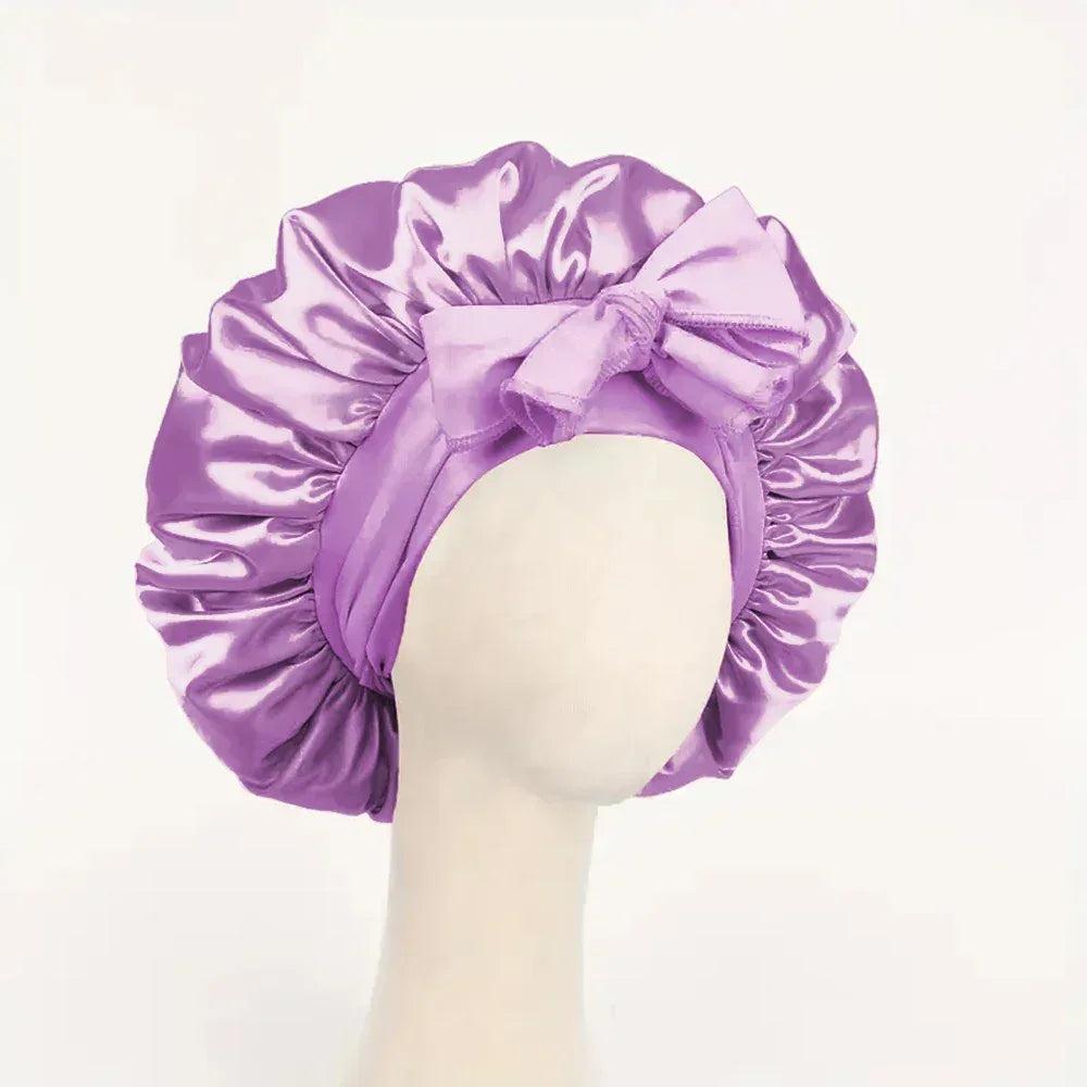 Satin Silk Hair Bonnet | Adjustable Tie Band | Sleep Bonnet for Women Men | Unisex Protective Headwear - Luvia