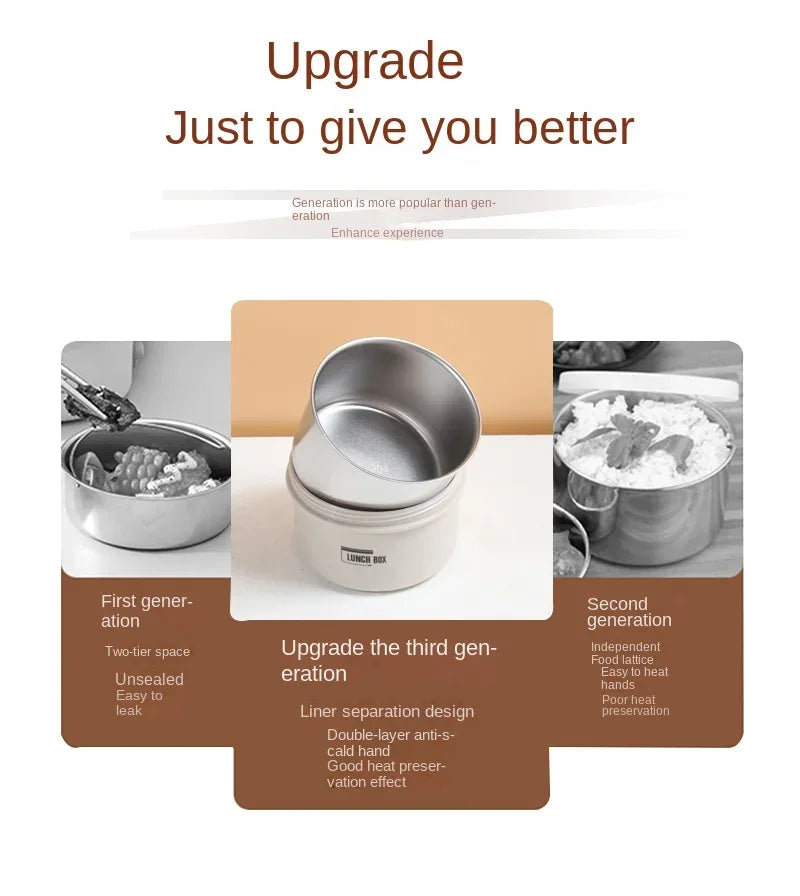 Lunch Box Portable Insulated Lunch Container Set Stackable Bento Stainless Steel Lunch Container - Luvia