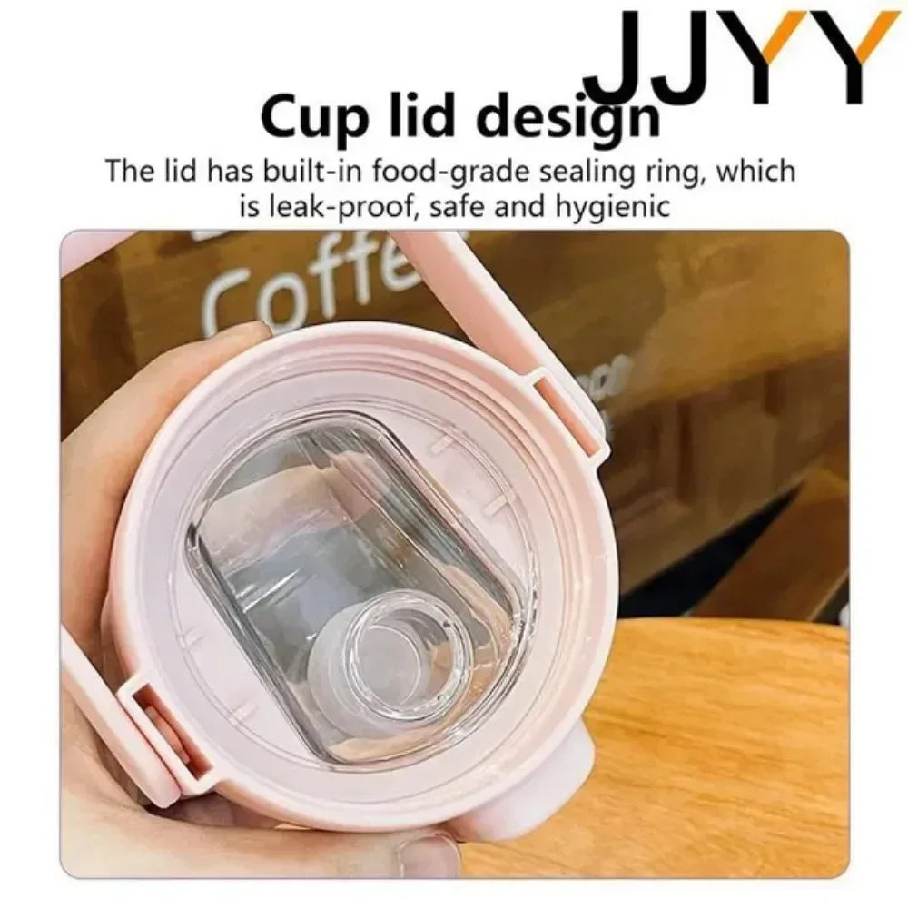 2000ML Large Capacity Water Bottle with Time Marker Plastic Motivational Water Bottle Drinking Bottle for Gym Sports Outdoor - Luvia