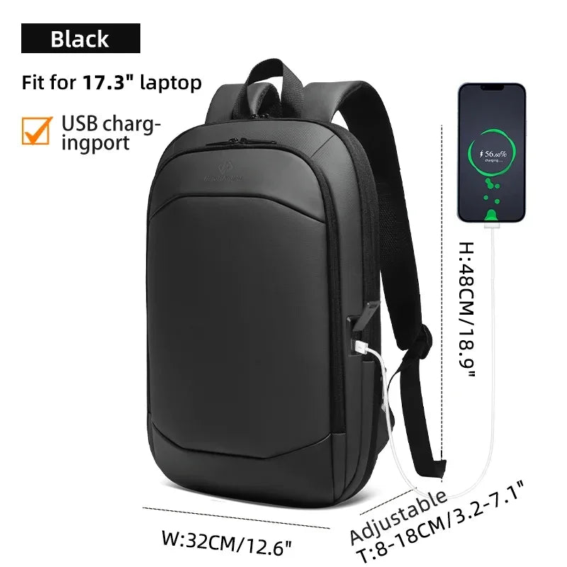 HcanKcan Fashion Men's Backpack Lightweight Expandable Backpack for Men 17.3 Inch Laptop Travel Daypack with USB Port School Bag - Luvia