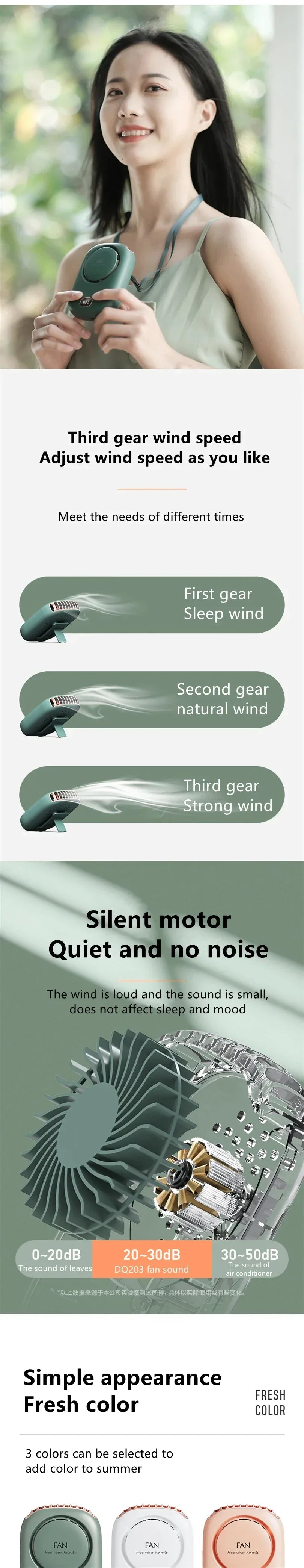 New Mini Portable Fan Portable Rechargeable Bladeless Turbo Ultra Quiet Student Hand Held Fan Outdoor Sports Travel - Luvia