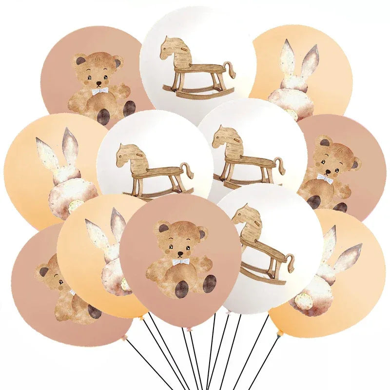 kit Kids Birthday Party Balloons Hello Baby Boy Girl DIY Cake Topper Paper Tableware 1st Birthday Party Baby Shower Decorations - Luvia