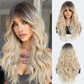 [Heat Resistant Wig] Elegant Heat Resistant Long Curly Wave Wig with Bangs | Synthetic Hair, Suitable for Beginners, Ideal for D - Luvia