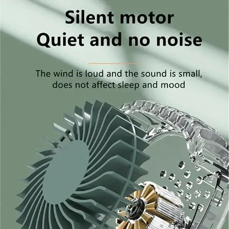 New Mini Portable Fan Portable Rechargeable Bladeless Turbo Ultra Quiet Student Hand Held Fan Outdoor Sports Travel - Luvia