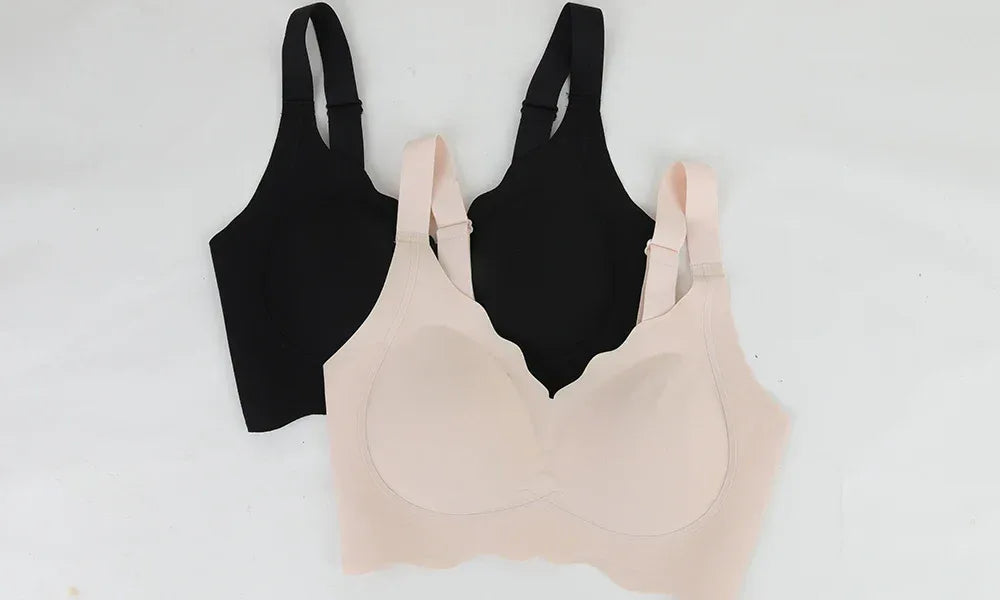 Womens Seam-free Wireless Wave Bras Full Coverage Push Up No Underwire Bra Supportive Bralettes for Everyday - Luvia