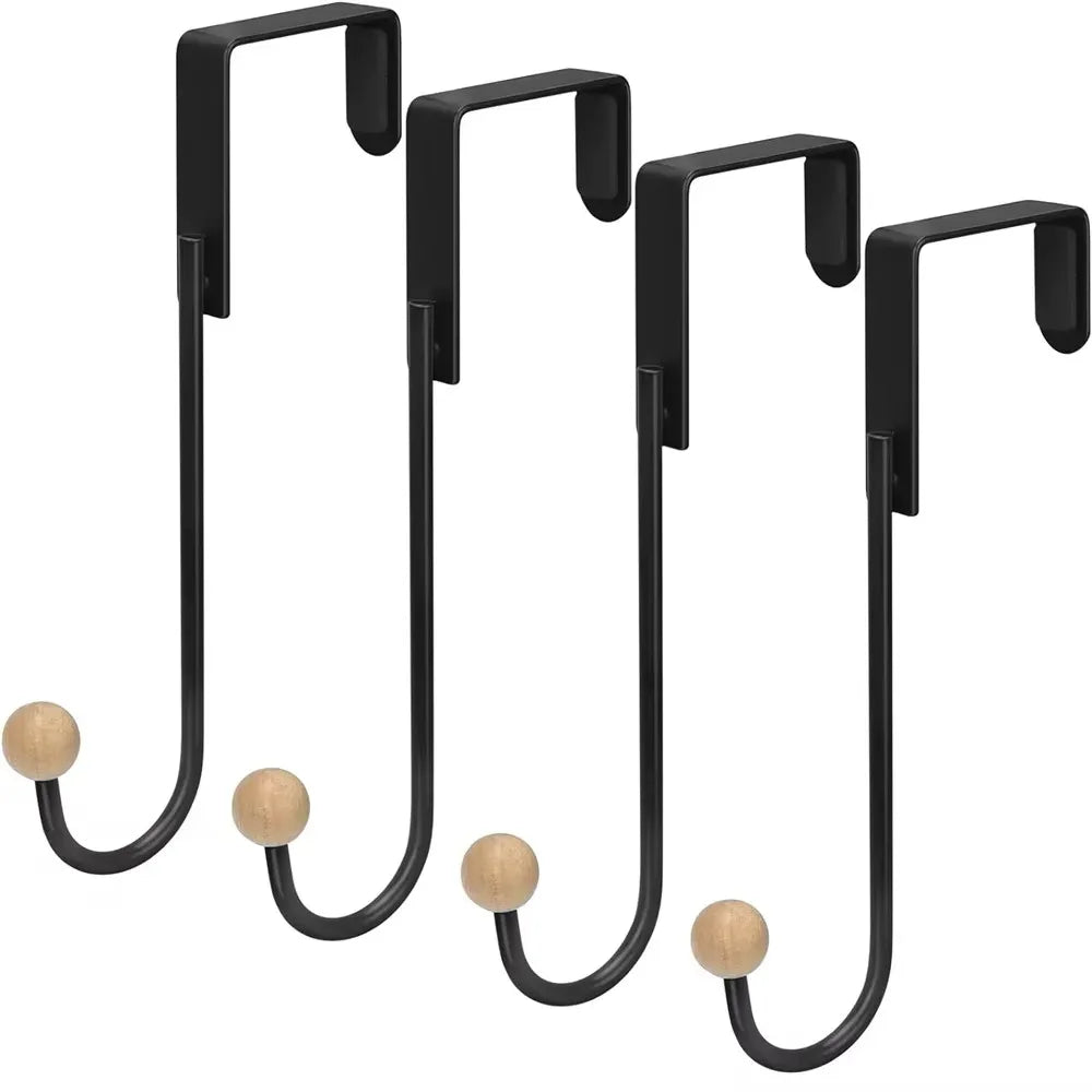 Over The Door Hooks 4 Pack Door Hanger Hooks Heavy Duty Hook Coat Rack Bathroom Kitchen Hanging Home Organization Storage Holder - Luvia