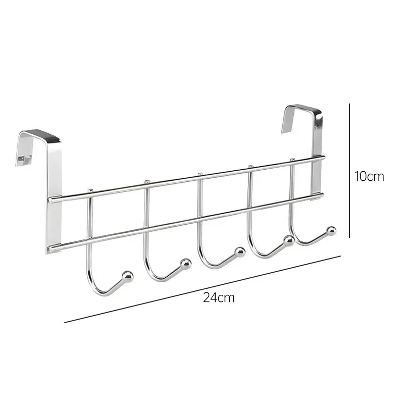 No Drill Over Door Hooks 5 Hooks Heavy Duty Organizer Space-Saving Wall Hanger for Coat Key Towel in Closet Bedroom Hallway - Luvia