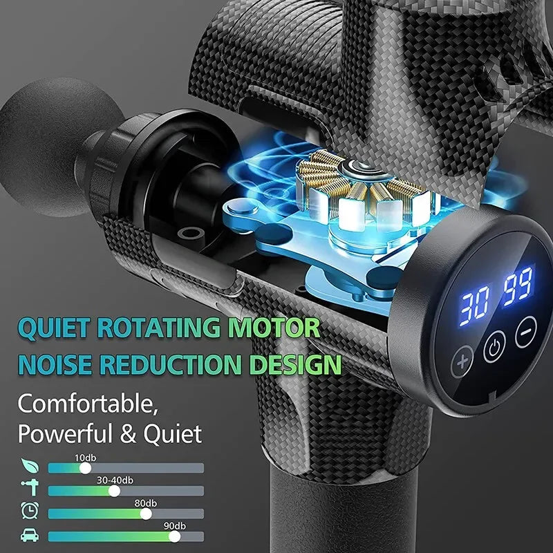 30 Level Massage Gun Fascia Deep Muscle Relax Body Neck Massager Electric Fitness Equipment Noise Reduction Male Female - Luvia