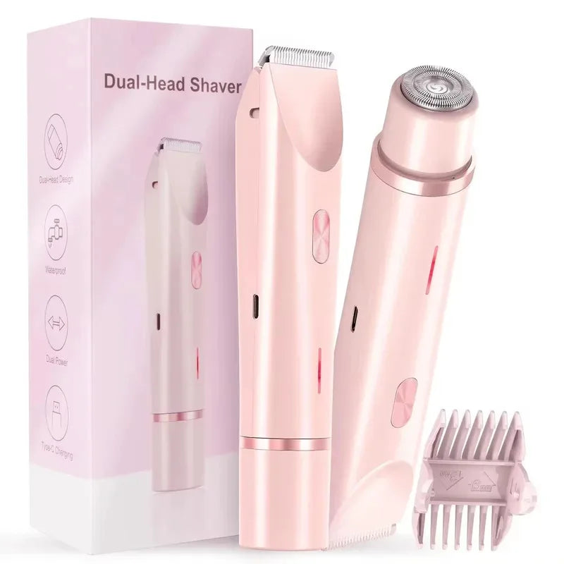 2025 Waterproof Rechargeable Electric Shaver Mini Women Bikini Trimmer Body Hair Remover Mini Double Headed Electric Epilator - Luvia