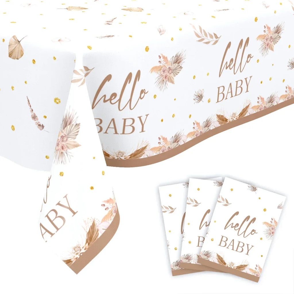 kit Kids Birthday Party Balloons Hello Baby Boy Girl DIY Cake Topper Paper Tableware 1st Birthday Party Baby Shower Decorations - Luvia