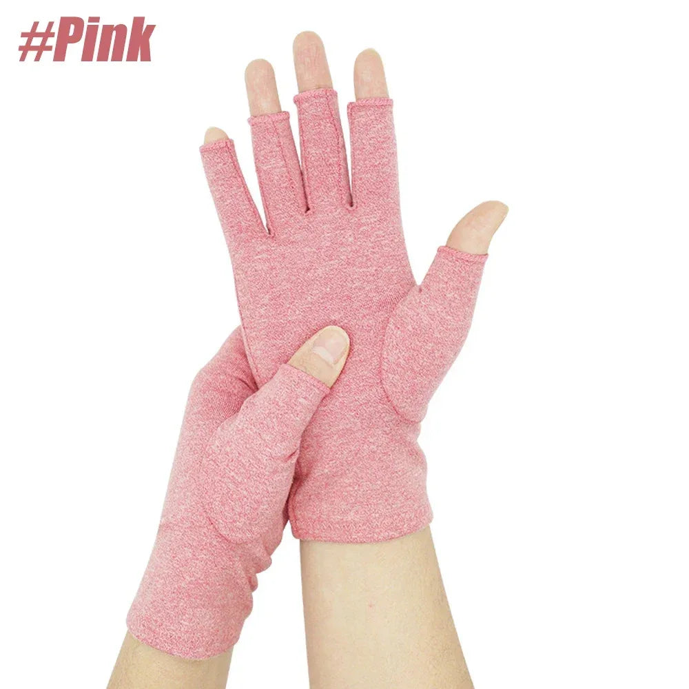GOMOREON 1Pair Arthritis Gloves Women Men, Carpal Tunnel, Rheumatiod, Tendonitis, Fingerless Hand Thumb Compression Gloves - Luvia