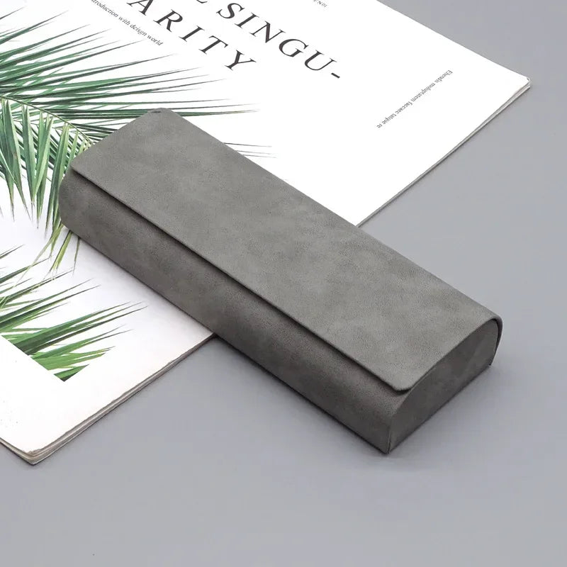 Hard-shell Spectacle Case Men Women Glasses Case PU Leather Portable Anti-extrusion Sunglasses Storage Box Folding Eyewear Pouch - Luvia