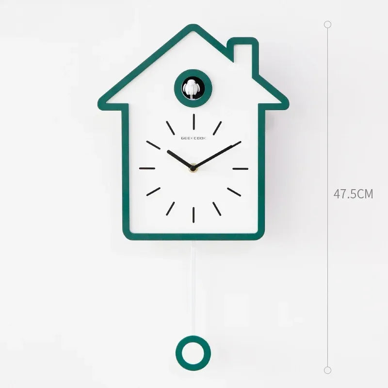 Minimalist Cuckoo Clock Modern Silent Electronic Clock for Living Room Garden Wall Room Decoration Home Decor Items - Luvia