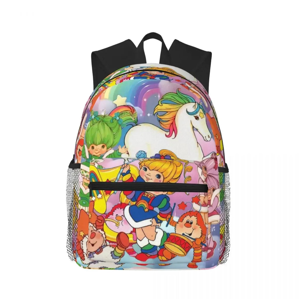 Cartoon Cute Rainbow Brite Student Backpack School Bag Hiking Travel Daypack for Boys Girls Fashion Bookbag Shoulder Bags - Luvia
