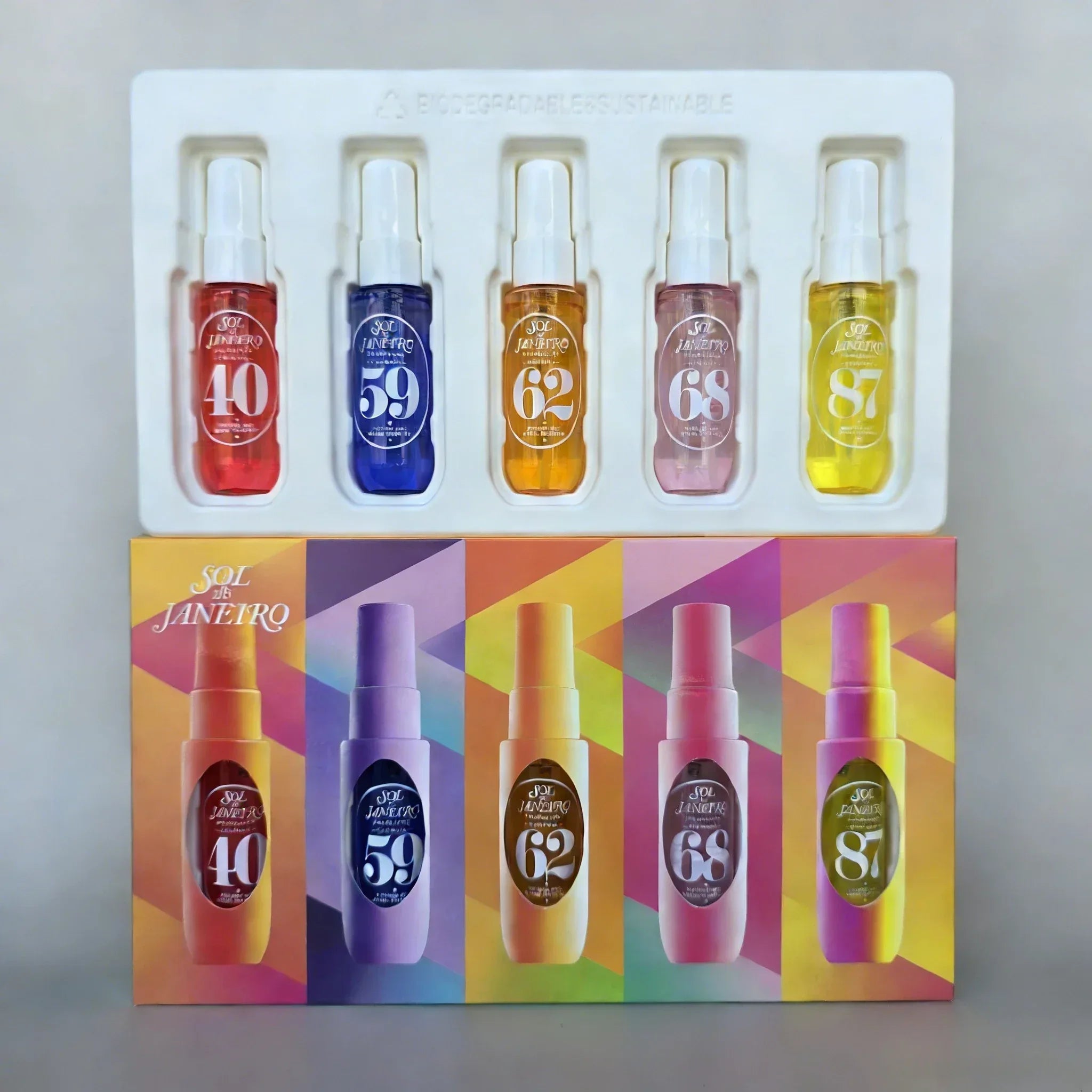 Brazilian Inspired Summer Scent Perfume Set 5 Piece Gift Set Tropical Beach Vacation Long Lasting Body Mist & Oil Mist - Luvia