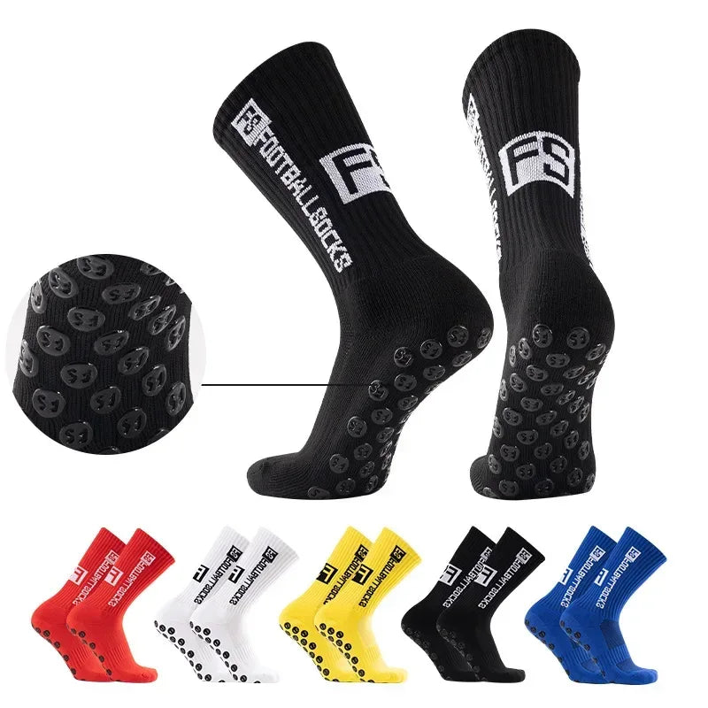 3 Pairs FS Non-slip Football Socks Men Women Sports Anti-Slip Soccer Stockings Silicone Bottom Breathable Outdoor Soccer Socks - Luvia