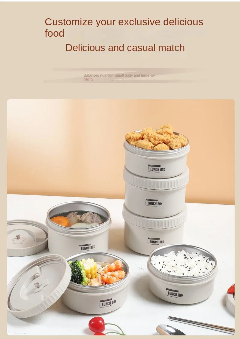 Lunch Box Portable Insulated Lunch Container Set Stackable Bento Stainless Steel Lunch Container - Luvia