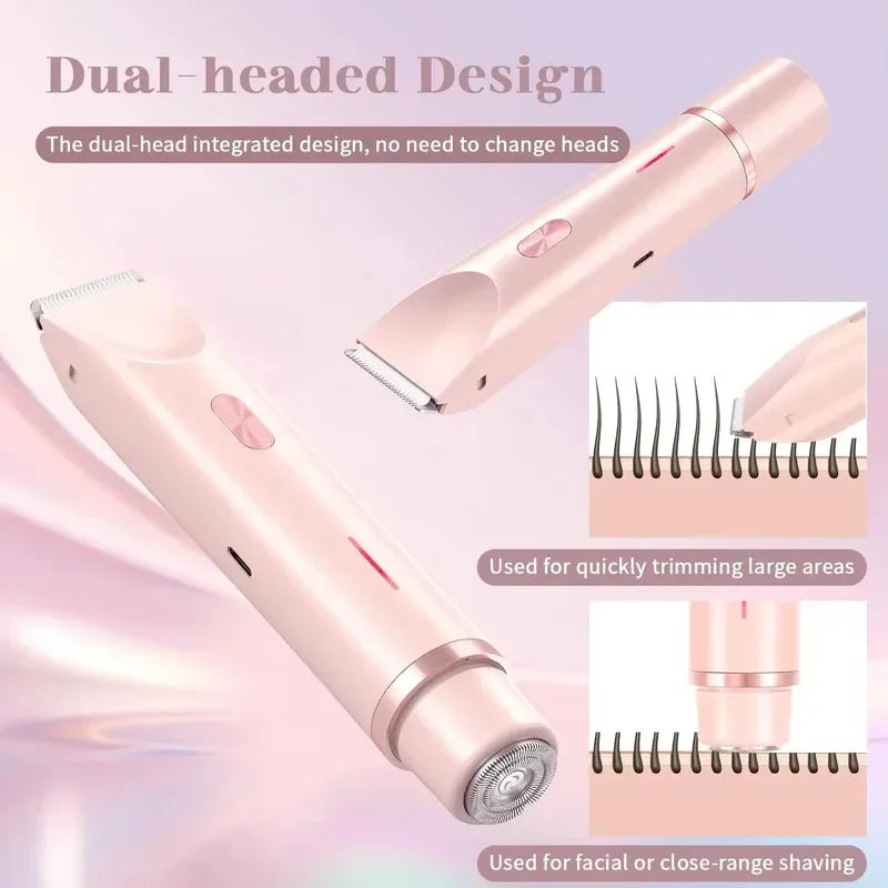 2025 Waterproof Rechargeable Electric Shaver Mini Women Bikini Trimmer Body Hair Remover Mini Double Headed Electric Epilator - Luvia