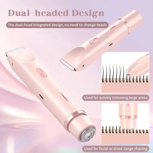 2025 Waterproof Rechargeable Electric Shaver Mini Women Bikini Trimmer Body Hair Remover Mini Double Headed Electric Epilator - Luvia