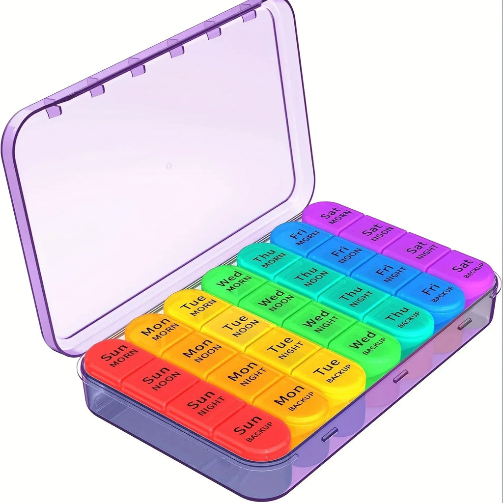 Pill Organizer 4 Times a Day Pill Box 7 Day,Large Weekly Medicine Pill Organizer for Travel with Removable Individual Containers - Luvia