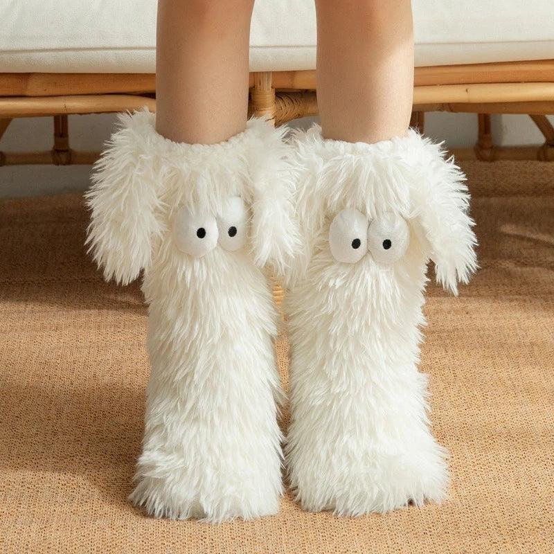 Fuzzy Socks for Women Slipper Socks Cute Animal Indoor Non-slip Floor Socks Trendy NEW Winter Warm Thickened Stockings - Luvia