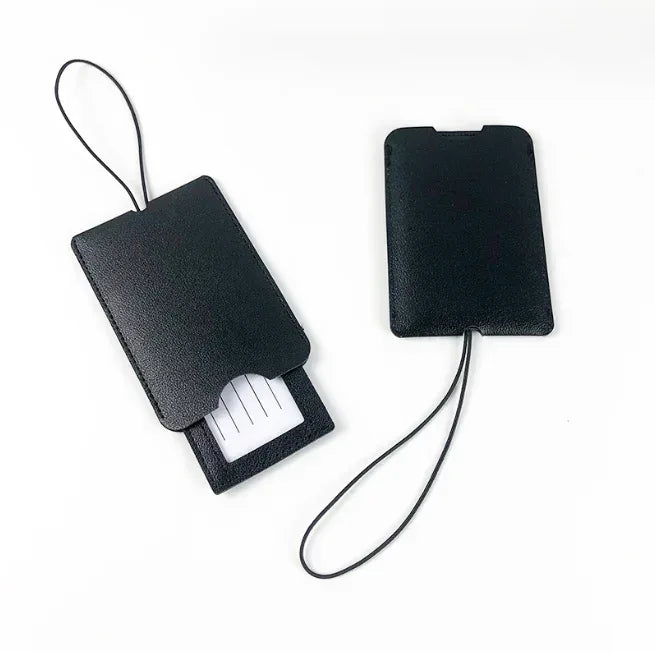 Pu Leather Luggage Tags Women Man Suitcase Bag Bag Tags for Luggage Name ID Address Holder Baggage Label Travel Accessories - Luvia