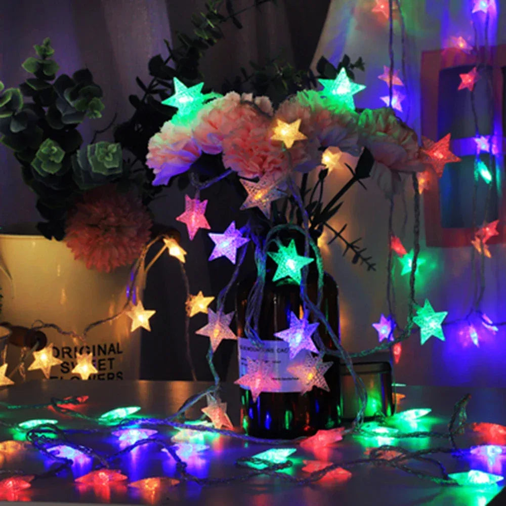 LED Star String Lights USB/Battery Operated Fairy Lights Christmas Garland For Party Wedding Home Outdoor Patio Decoration - Luvia