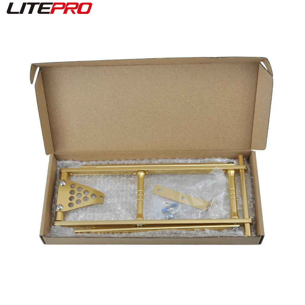 Litepro Foldable Rear Cargo Rack For Brompton Bicycle Portable Luggage Carrier Shelf Aluminum Alloy Tail Shelf Holder - Luvia