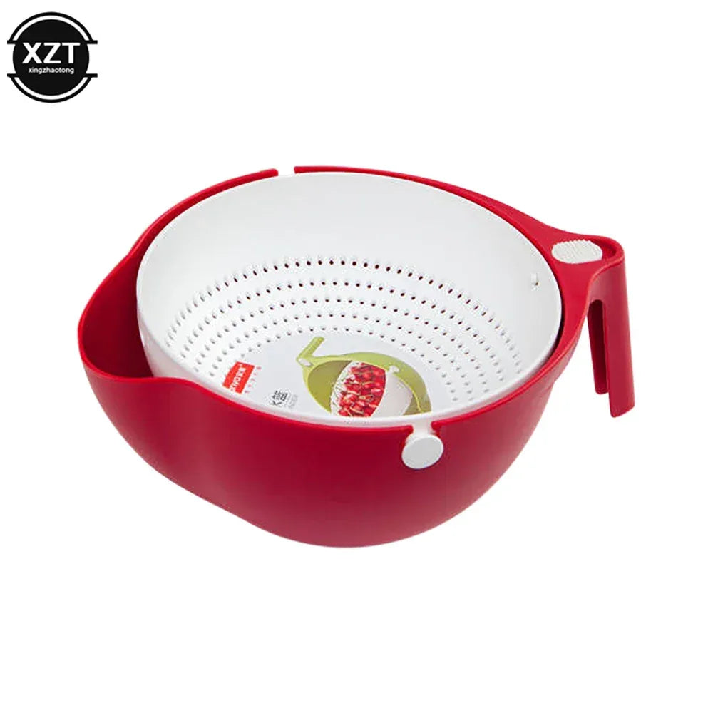 Double Drain Basket Bowl Rice Washing Kitchen Sink Strainer Noodles Vegetables Fruit Kitchen Gadget Colander Kitchen Strainers - Luvia