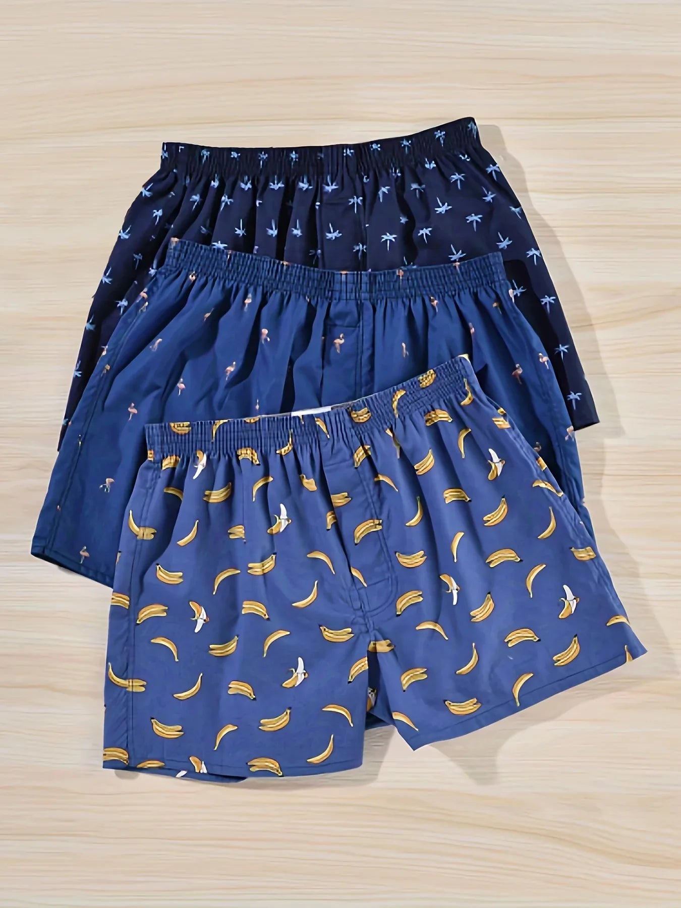 3pcs Vibrant Multicolor Arrow Print Loose Fit Cotton Boxer Shorts for Men - Soft, Breathable, Comfortable Underwear Briefs with Relaxed Fit - Perfect for Casual Wear - Luvia