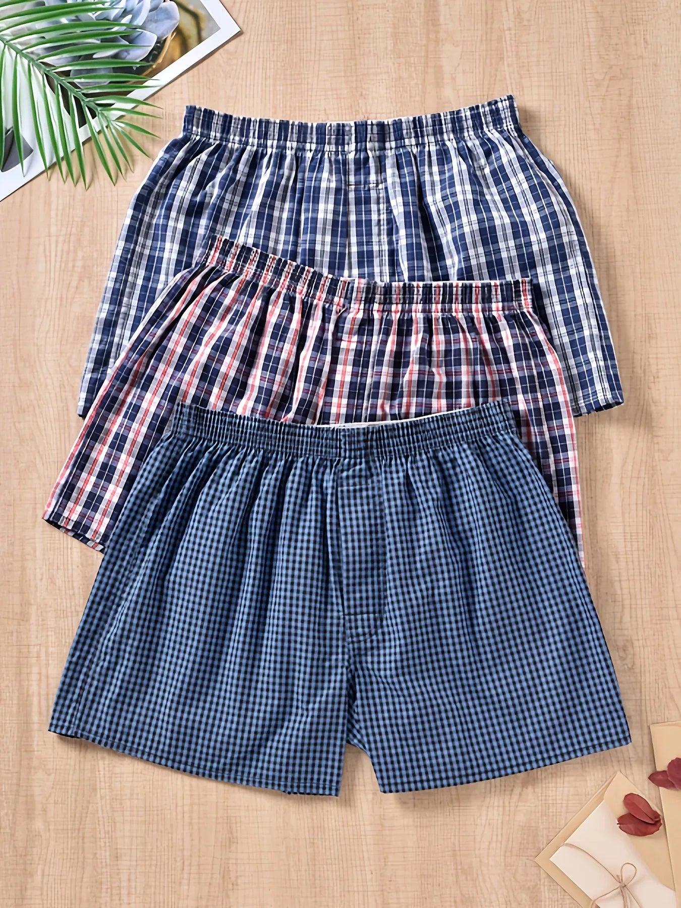 3pcs Vibrant Multicolor Arrow Print Loose Fit Cotton Boxer Shorts for Men - Soft, Breathable, Comfortable Underwear Briefs with Relaxed Fit - Perfect for Casual Wear - Luvia